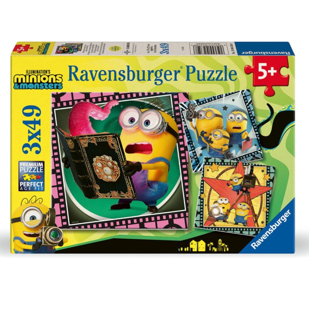 Caja de 3 puzles Ravensburger de Minions de 49 piezas