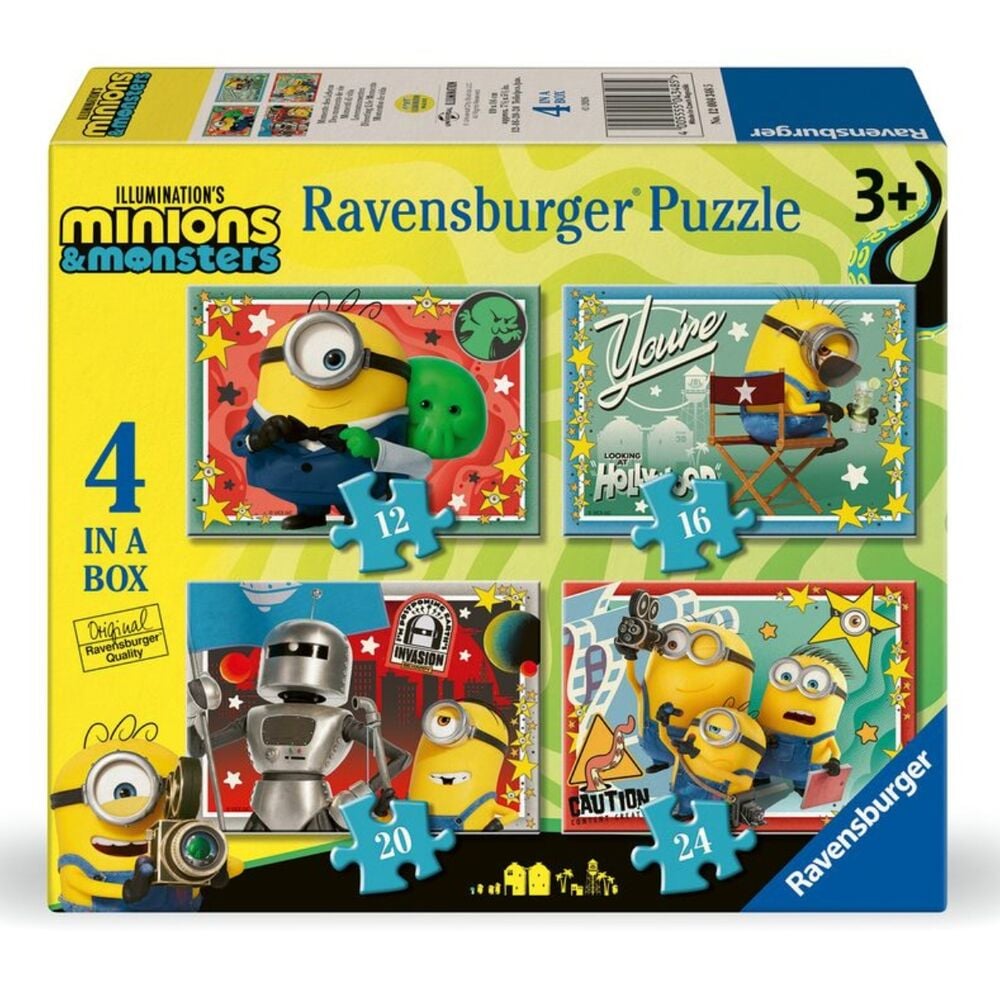 Caja de 4 puzzles Ravensburger de Minions & Monsters