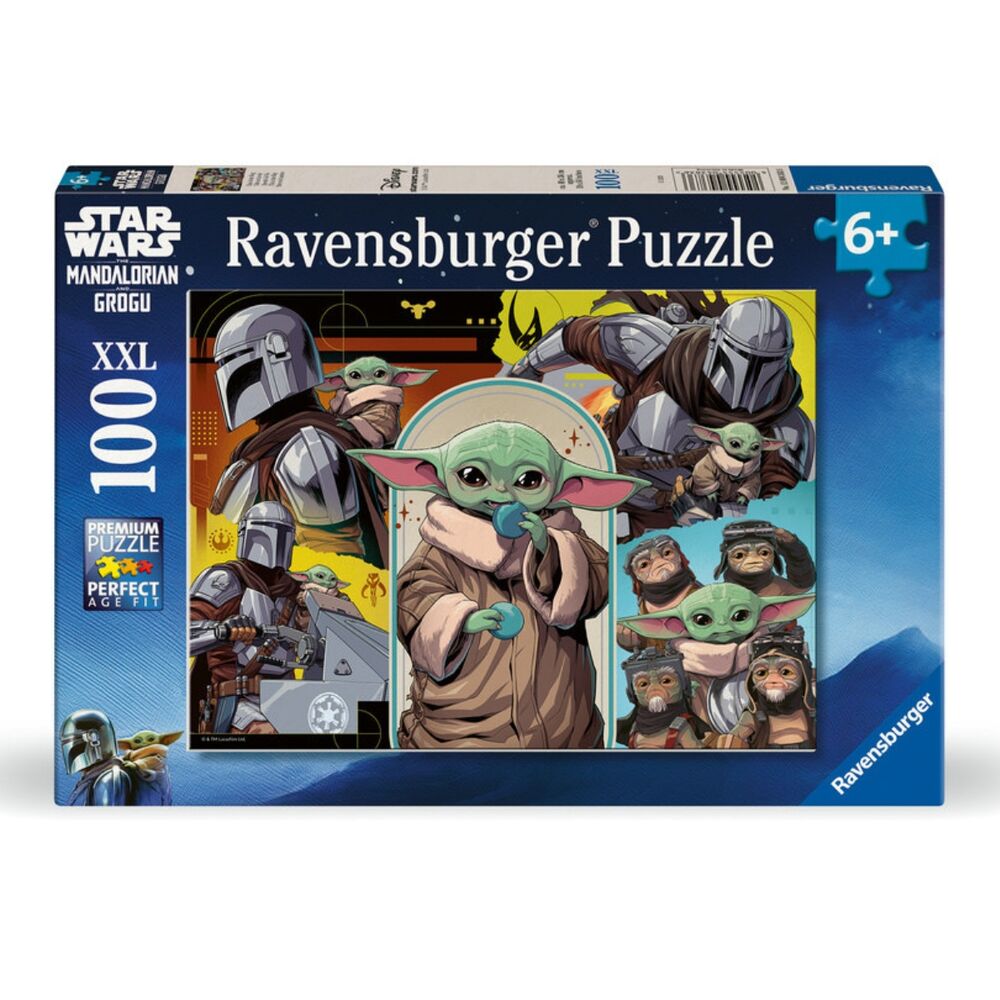 Puzzle Ravensburger Star Wars XXL de 100 piezas con Grogu y The Mandalorian