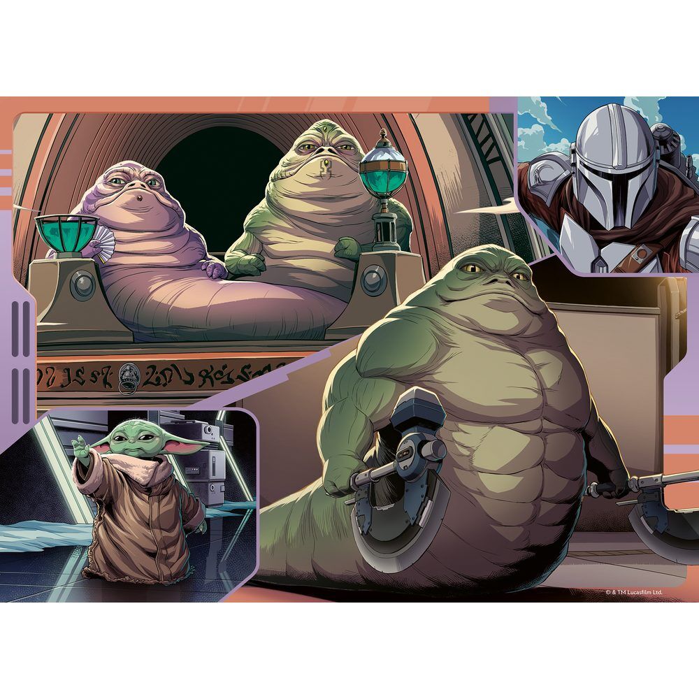 Pack de 4 puzzles Ravensburger de Star Wars con Grogu y The Mandalorian - 4