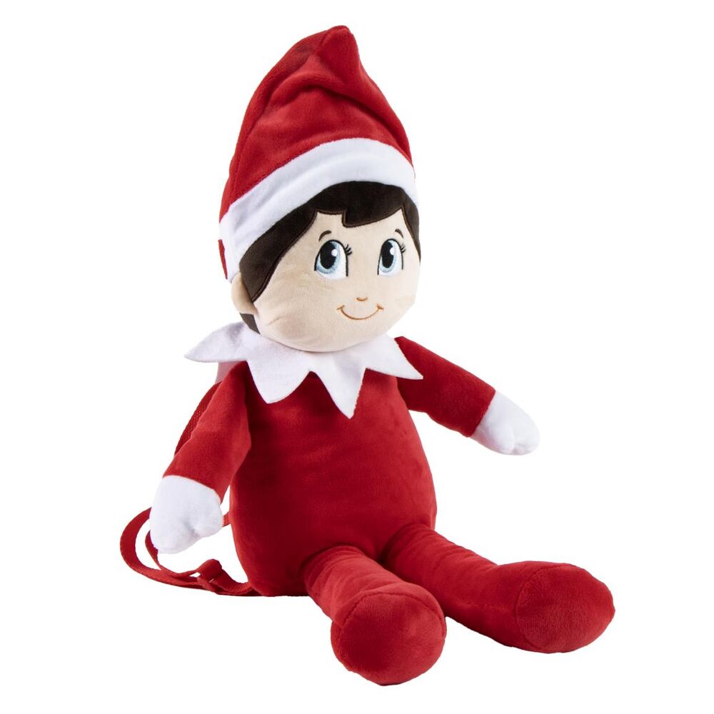 Mochila de peluche The Elf on the Shelf con elfo rojo y blanco
