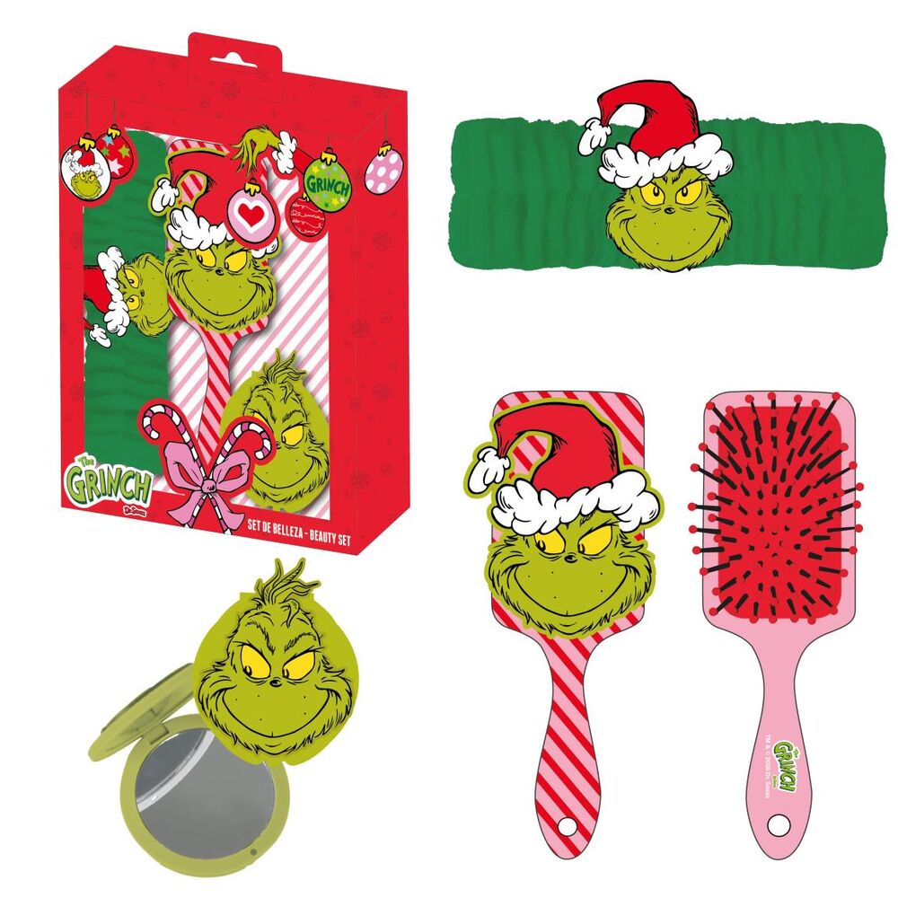Set de cuidado personal CERDÁ de El Grinch con cepillos, espejo y banda