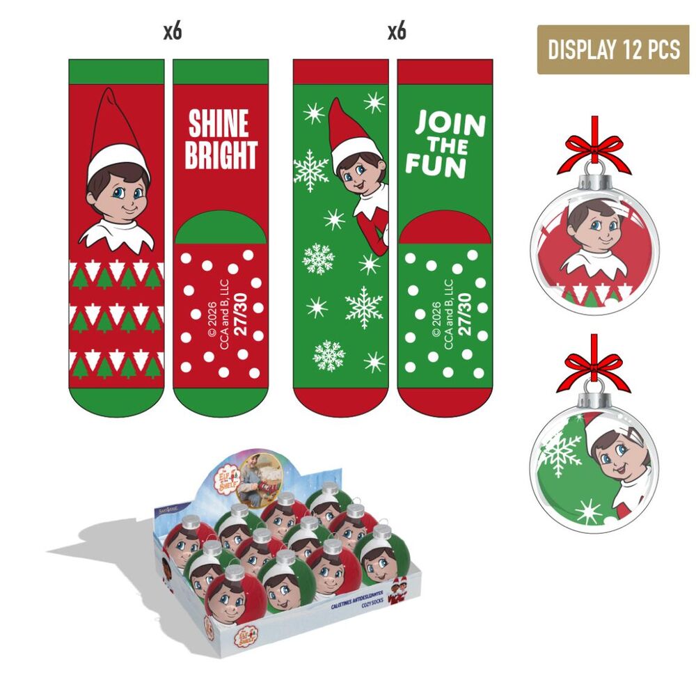 Calcetines antideslizantes The Elf on the Shelf surtidos en rojo y verde
