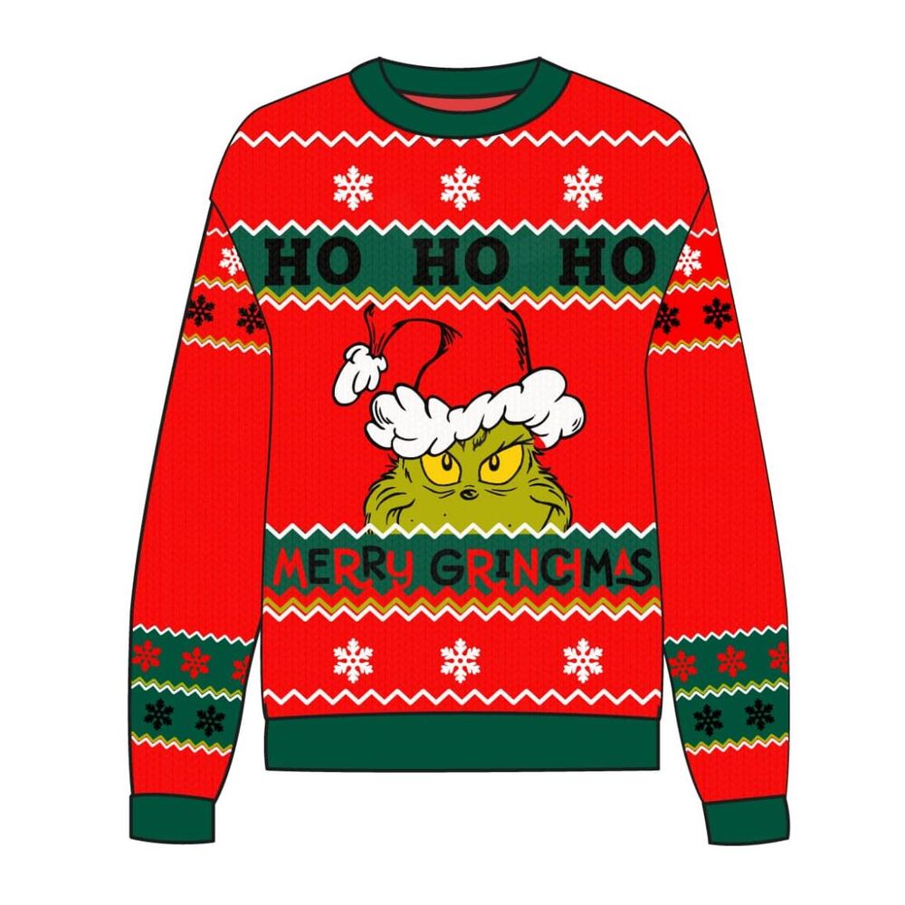 Jersey navideño rojo y verde de El Grinch para adulto