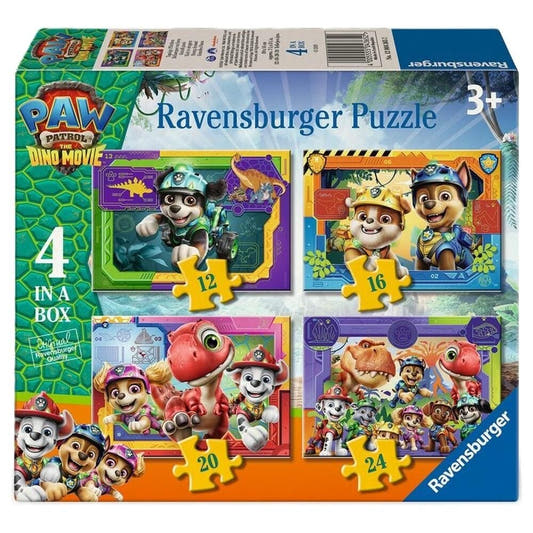 Caja de cuatro puzzles Ravensburger Paw Patrol Dino Movie