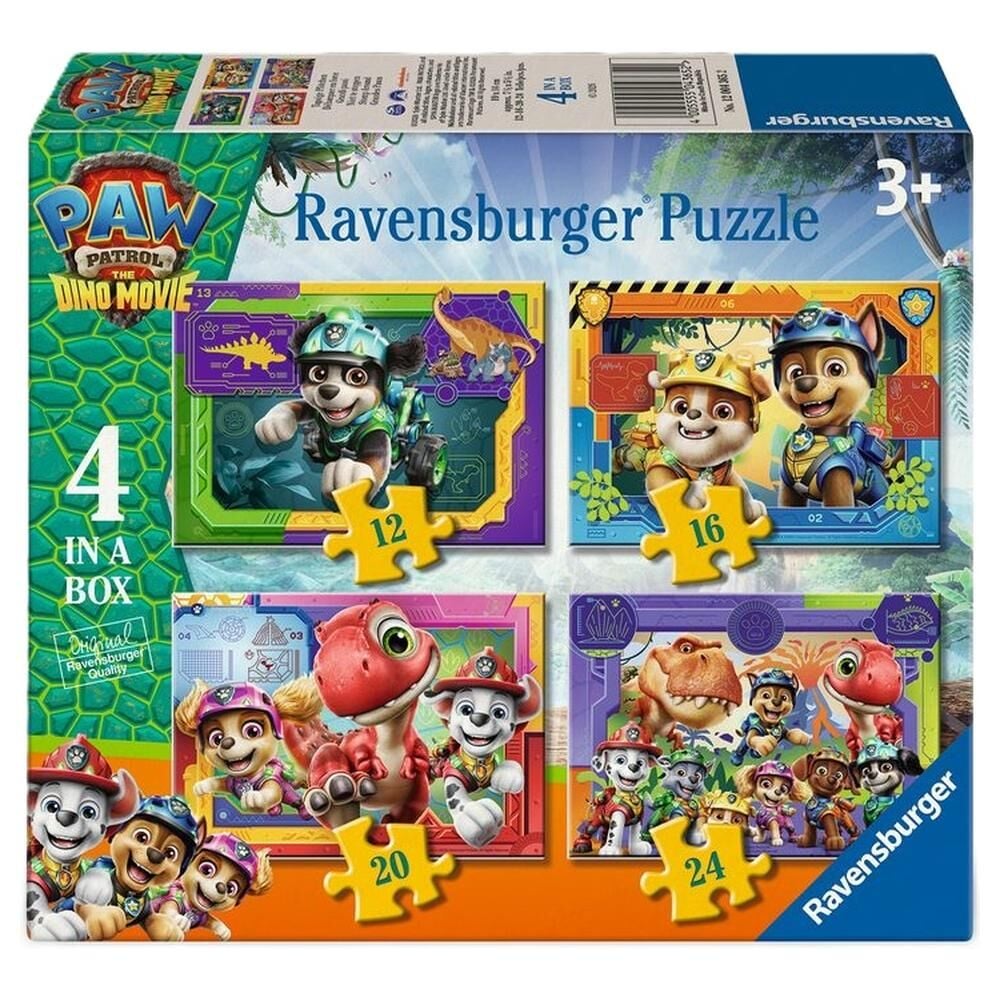 Caja de cuatro puzzles Ravensburger Paw Patrol Dino Movie