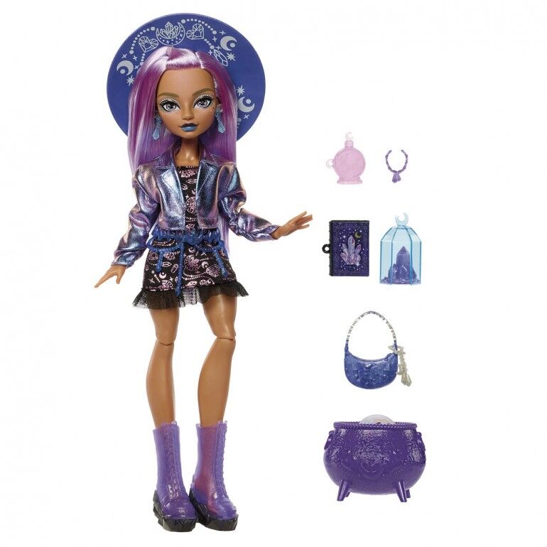 Muñeca Layla Crystal Moonspell Magic de Monster High con accesorios morados