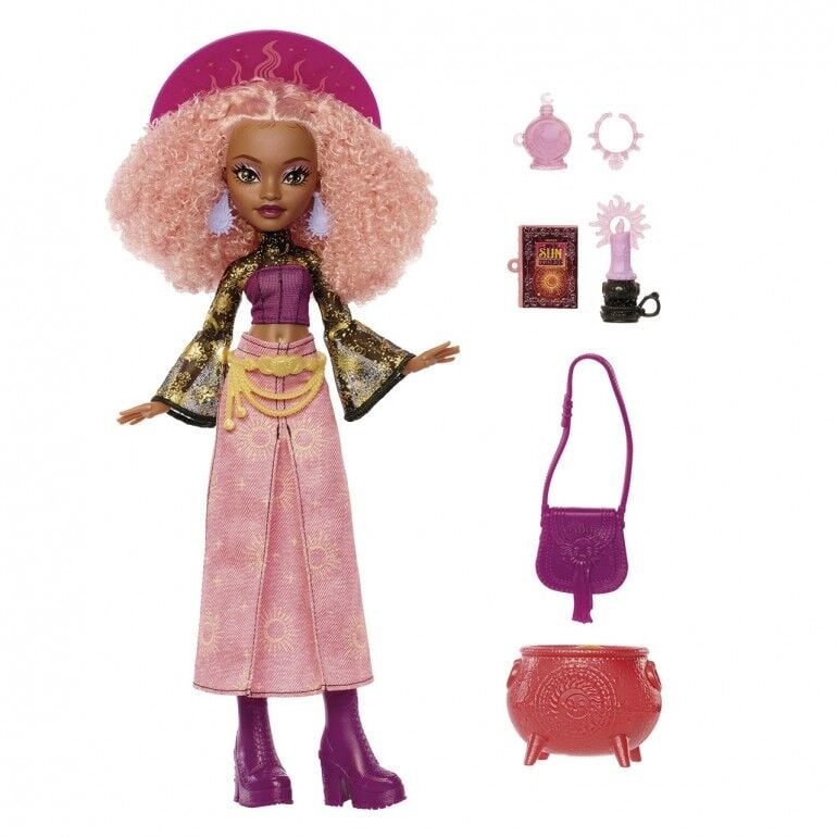 Muñeca Rae Sun Moonspell Magic Monster High con accesorios mágicos