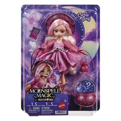 Muñeca Carina Love Moonspell Magic de Monster High con vestido rosa, sombrero y accesorios - 5