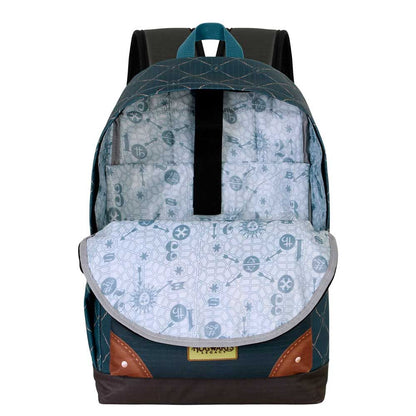 Mochila Ravenclaw de Harry Potter azul verdosa con escudo y bolsillo frontal - 4