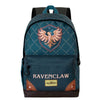 Mochila Ravenclaw de Harry Potter azul verdosa con escudo y bolsillo frontal