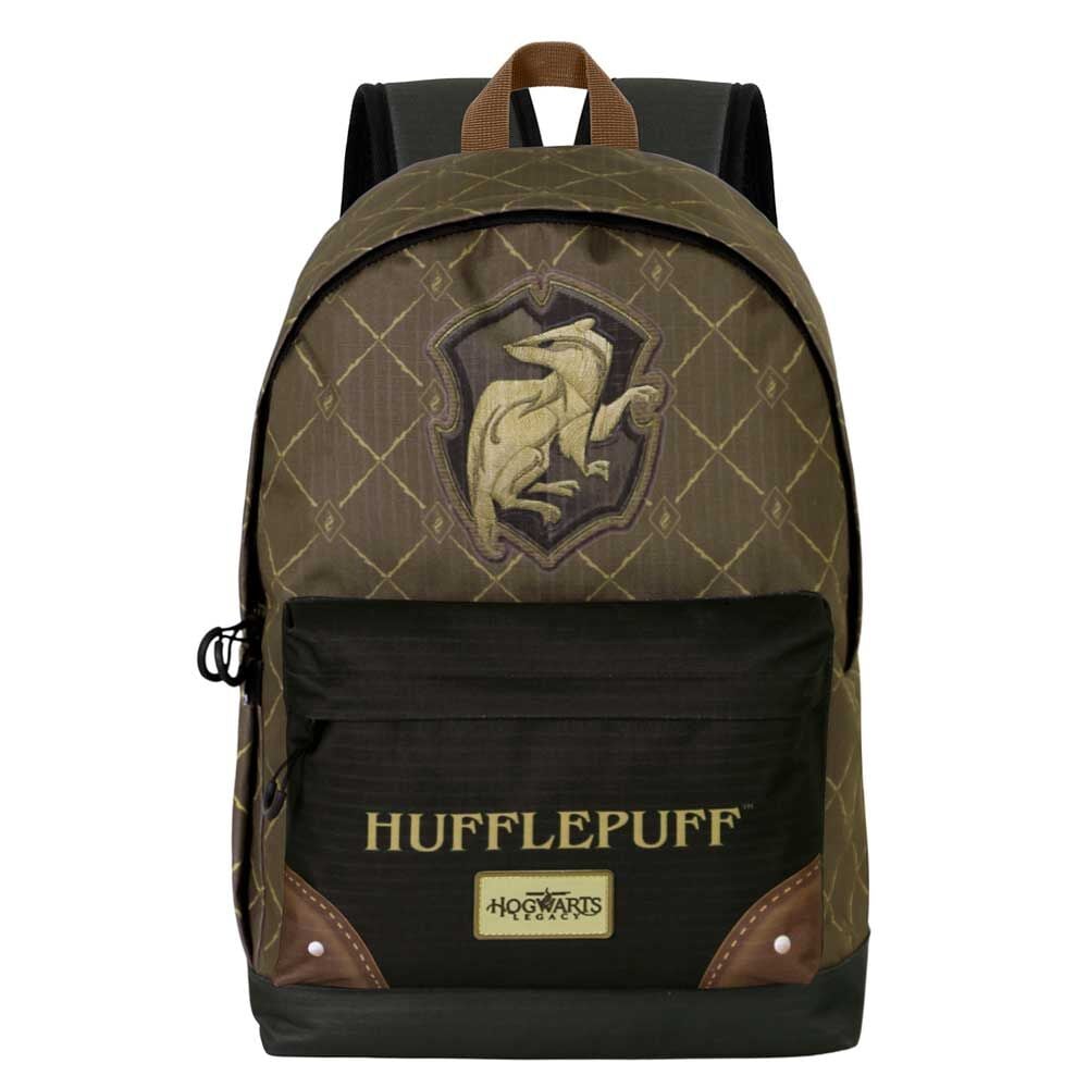 Mochila Hufflepuff de Harry Potter con escudo y bolsillo frontal