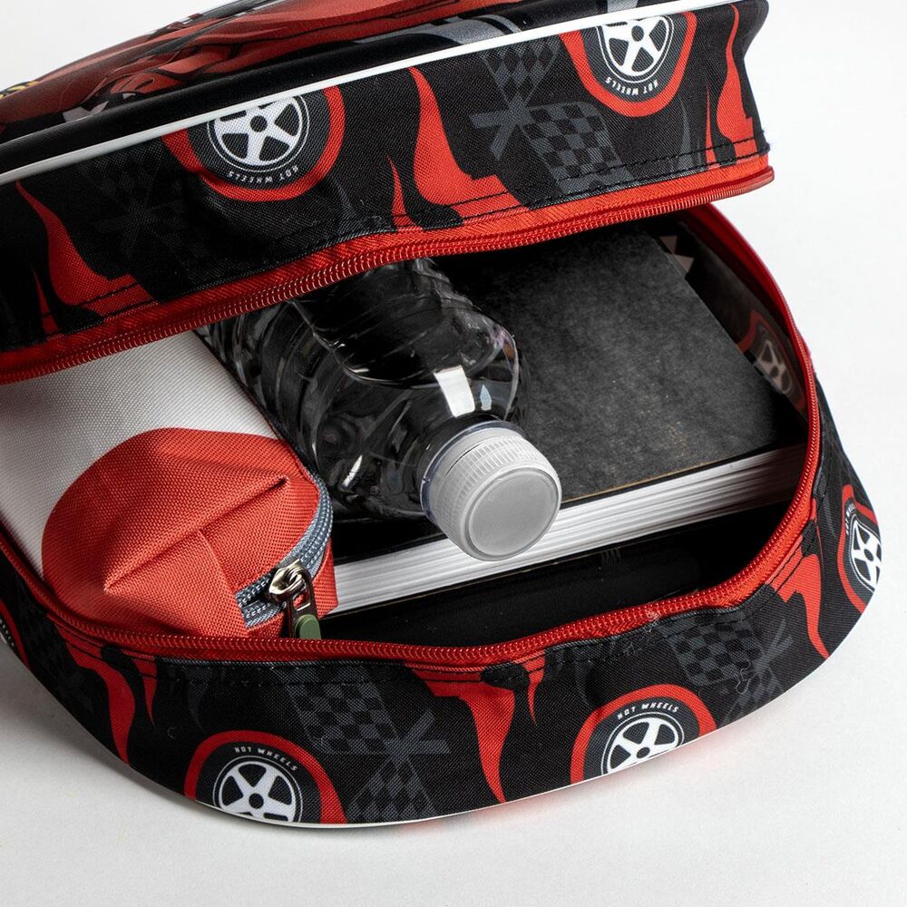 Mochila 3D Hot Wheels roja y negra de 31 cm - 2