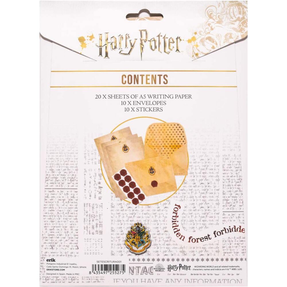 Set de escritura de cartas Hogwarts Harry Potter con sobres y pegatinas - 2
