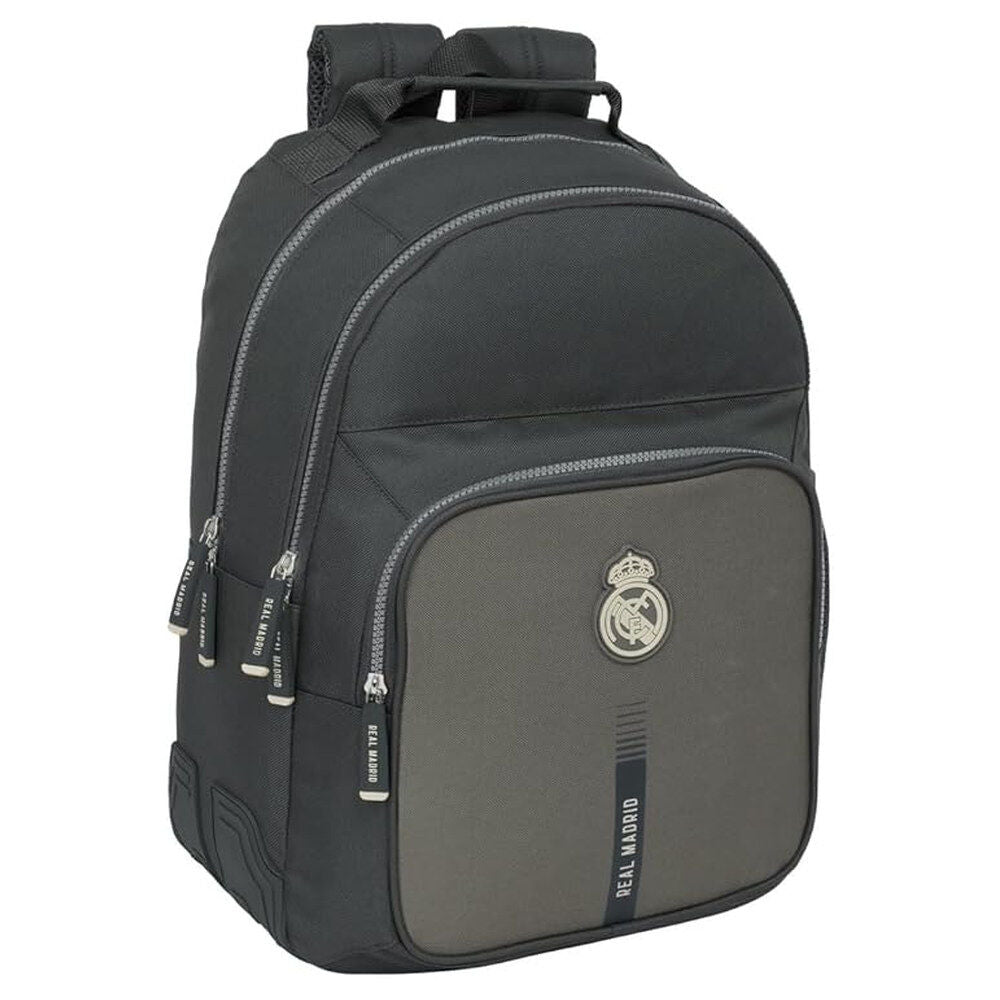 Mochila doble Real Madrid SAFTA negra y gris de 42 cm