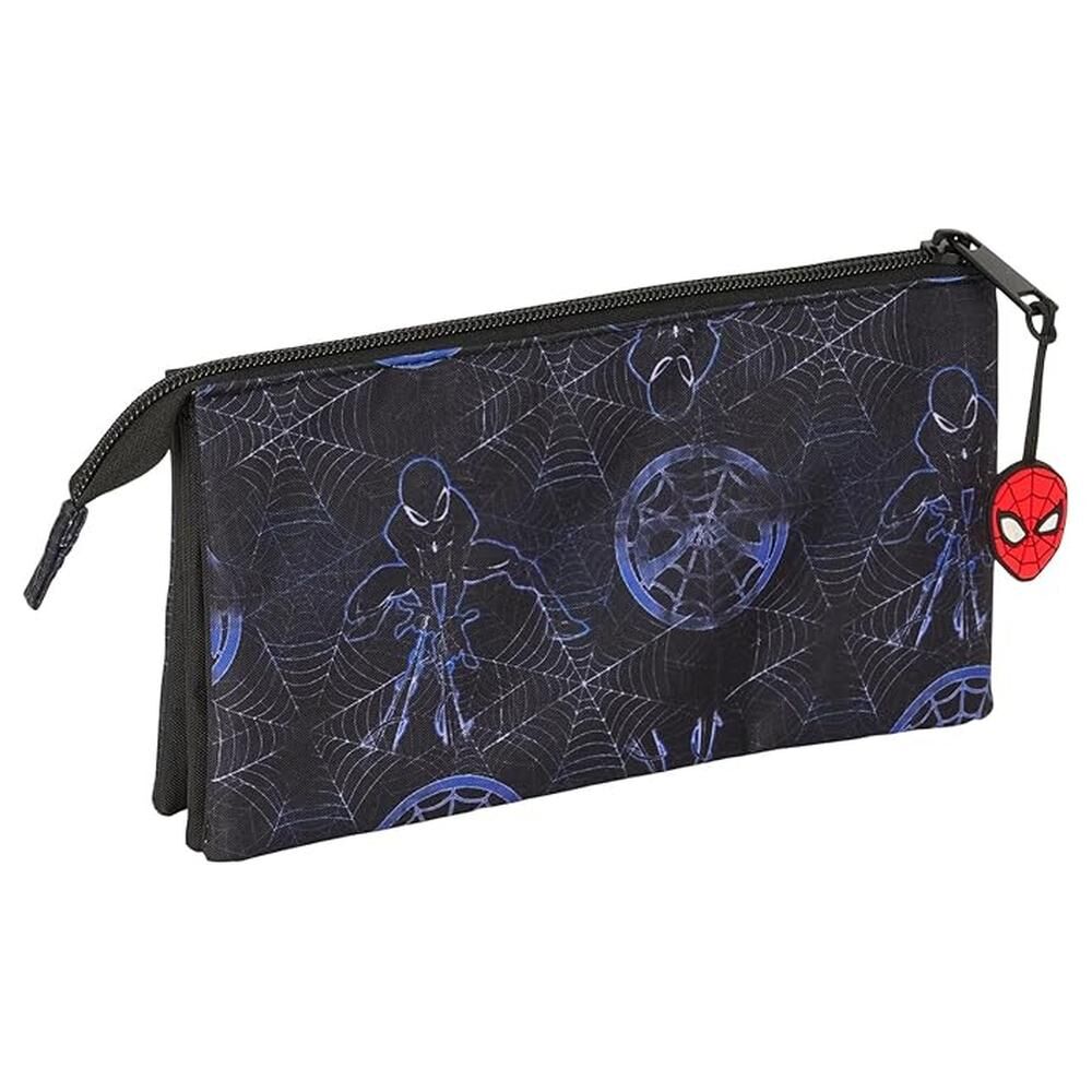 Portatodo triple Spider-Man Marvel negro con telarañas - 2