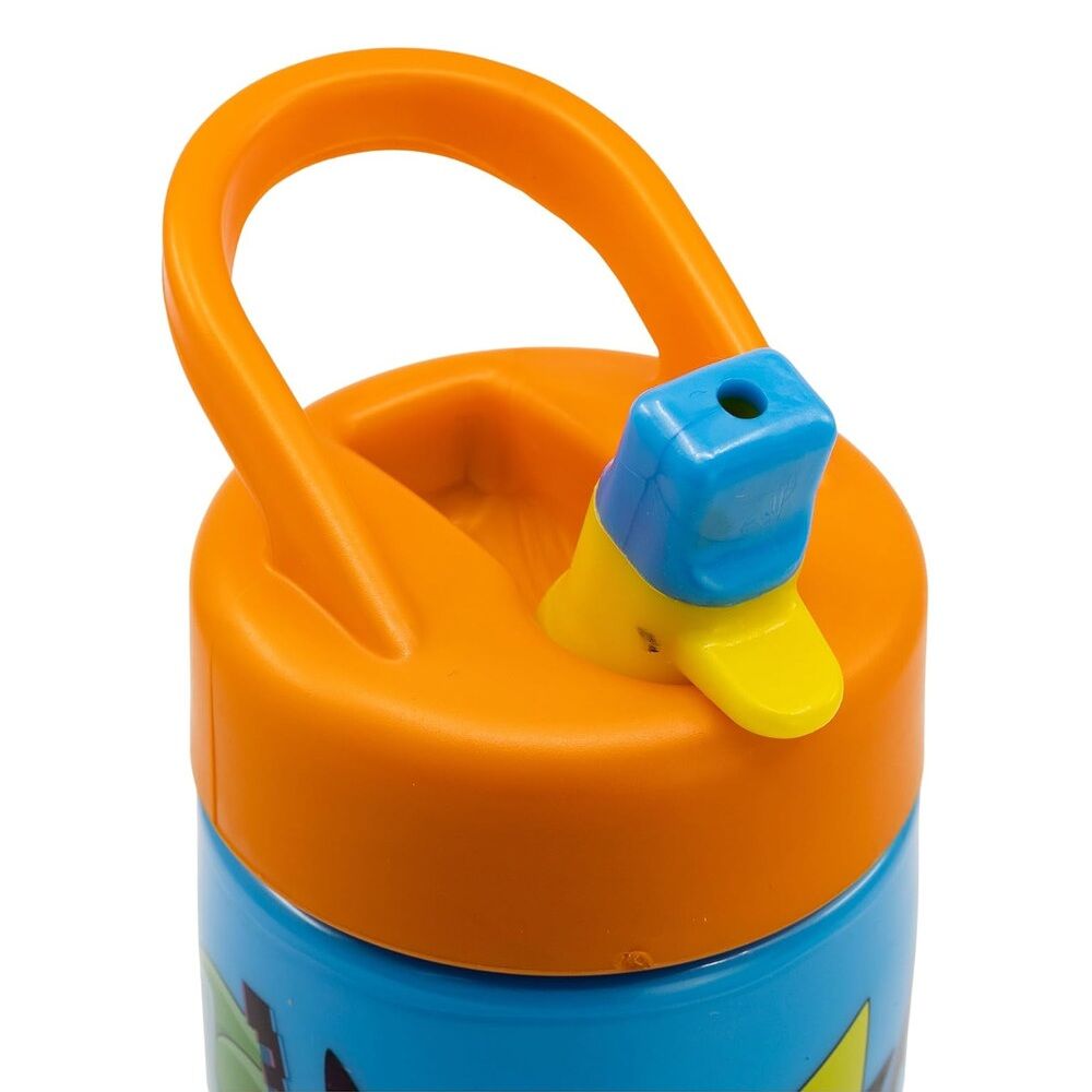 Botella Pokémon azul de 410 ml con tapa naranja y personajes - 3