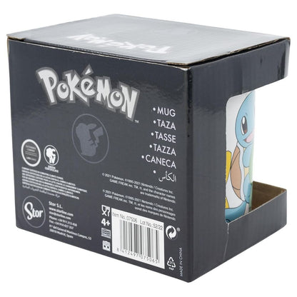 Taza Pokémon blanca con Squirtle, Bulbasaur y Charmander - 4