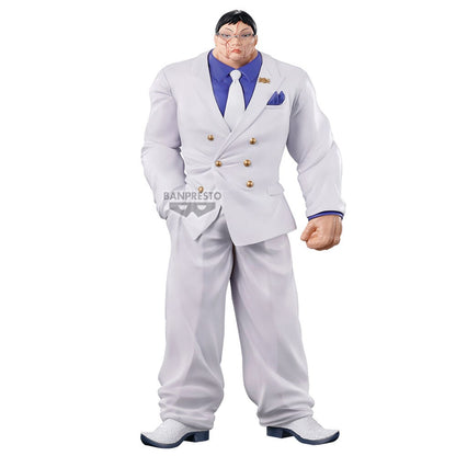 Figura Banpresto de Hanayama Kaoru de Baki con traje blanco