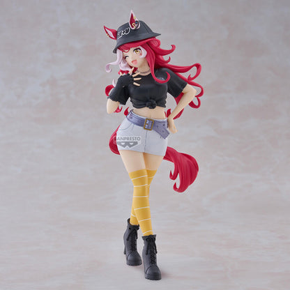 Figura Banpresto Pretty Derby Umamusume de 20 cm con cabello rojo y atuendo negro y amarillo - 3