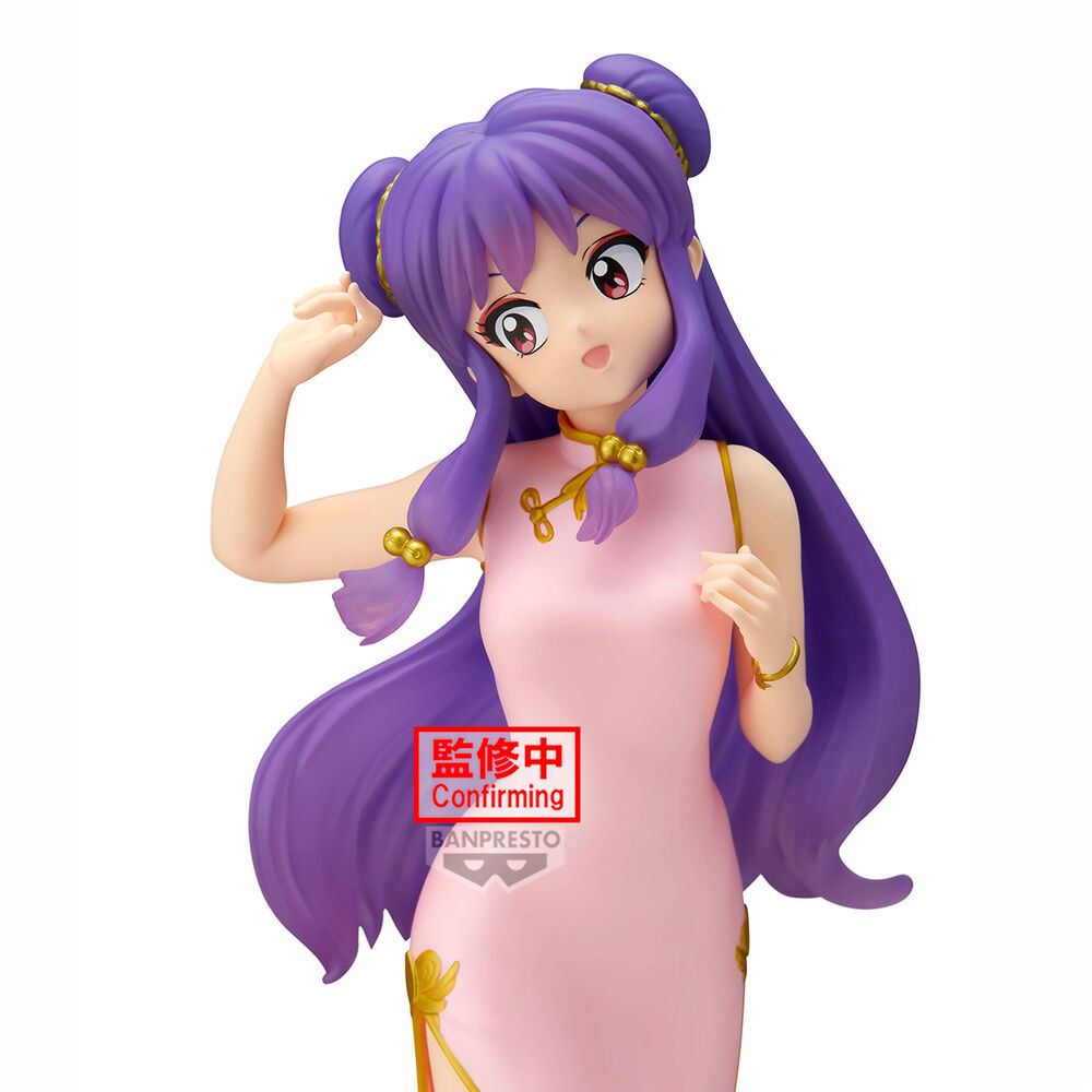 Figura de Shampoo de Ranma 1/2 con vestido rosa y cabello morado - 5
