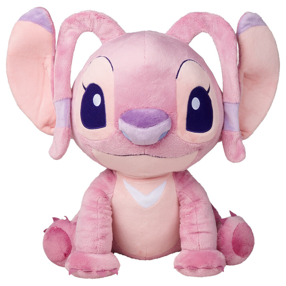 Peluche Angel Stitch Disney rosa de 50 cm
