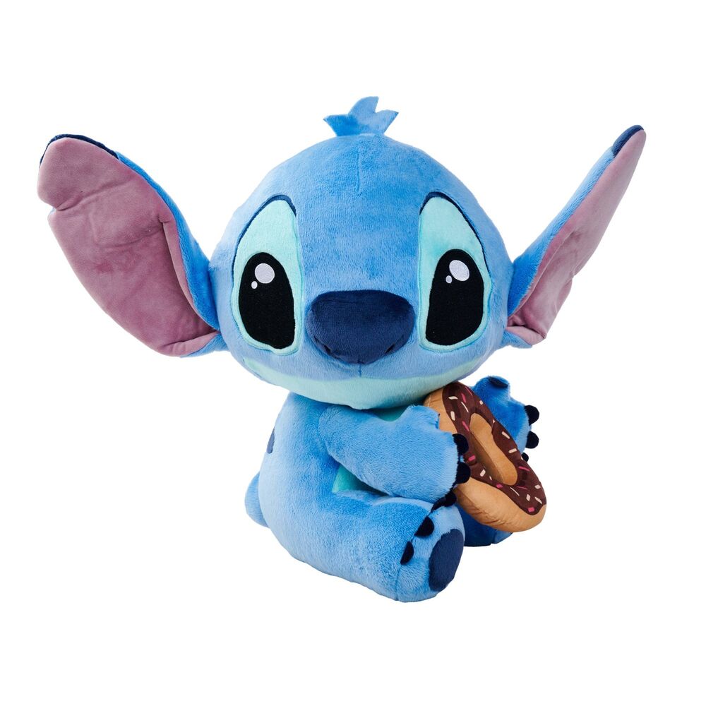 Peluche Stitch Disney azul con dona decorada, 35 cm - 2