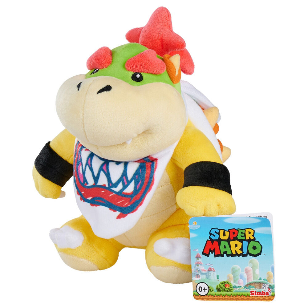 Peluche de Bowser Junior de Super Mario Bros con babero de dientes - 2