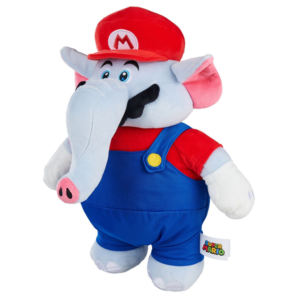 Peluche Elefante Super Mario con gorra roja y peto azul - 2