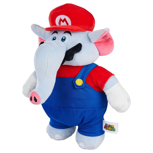 Peluche Elefante Super Mario con gorra roja y peto azul - 2
