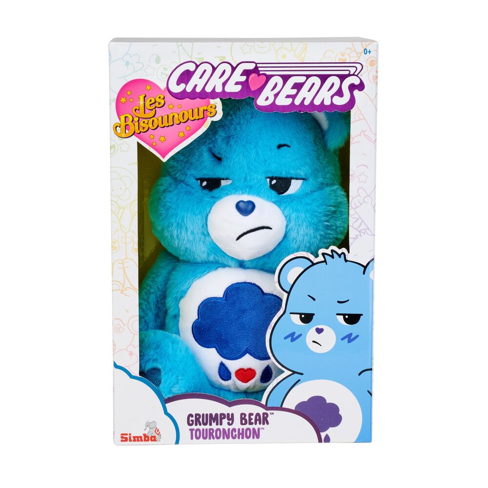 Peluche azul de Quejoso de Osos Amorosos con detalles de corazones - 3