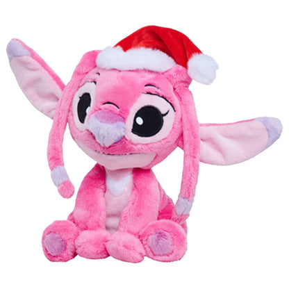 Peluche rosa de Angel de Stitch Disney con gorro rojo de Santa - 2