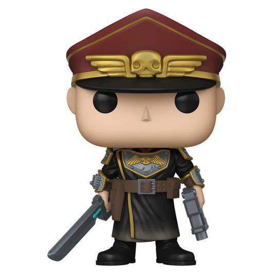 Figura Funko POP! Warhammer Astra Militarum Commisar con gorra roja y espada