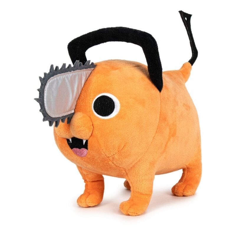 Peluche naranja de Pochita de Chainsaw Man con hoja de motosierra