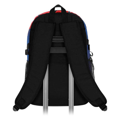 Mochila escolar Spider-Man Marvel roja y azul con bolsillos frontales - 2