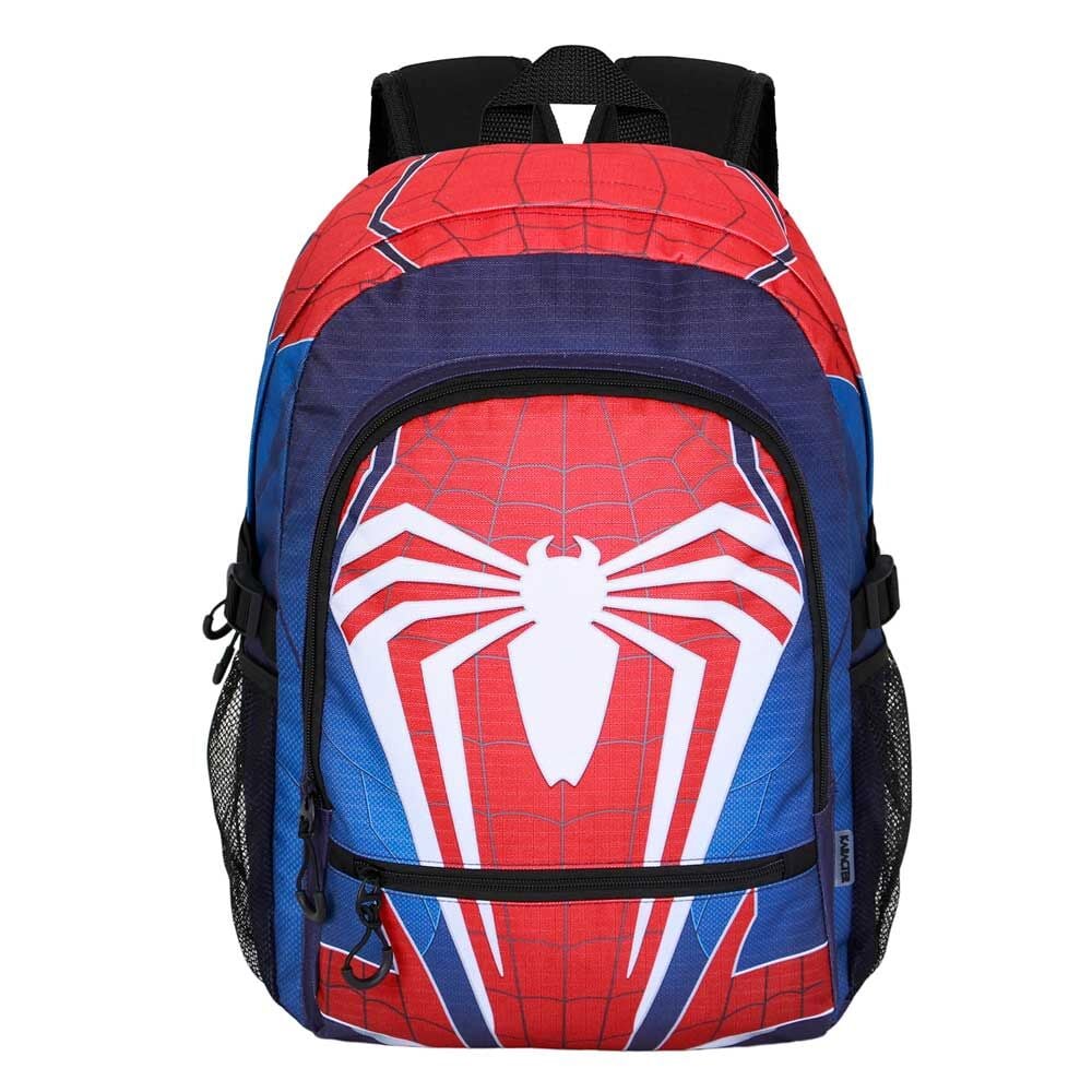 Mochila escolar Spider-Man Marvel roja y azul con bolsillos frontales - 3