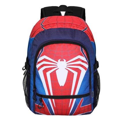 Mochila escolar Spider-Man Marvel roja y azul con bolsillos frontales - 3
