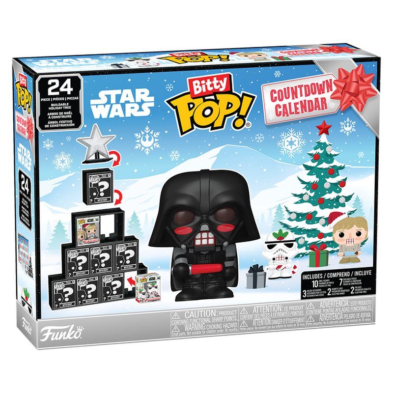 Calendario de Adviento Star Wars Bitty Pop! de FUNKO con diseño navideño
