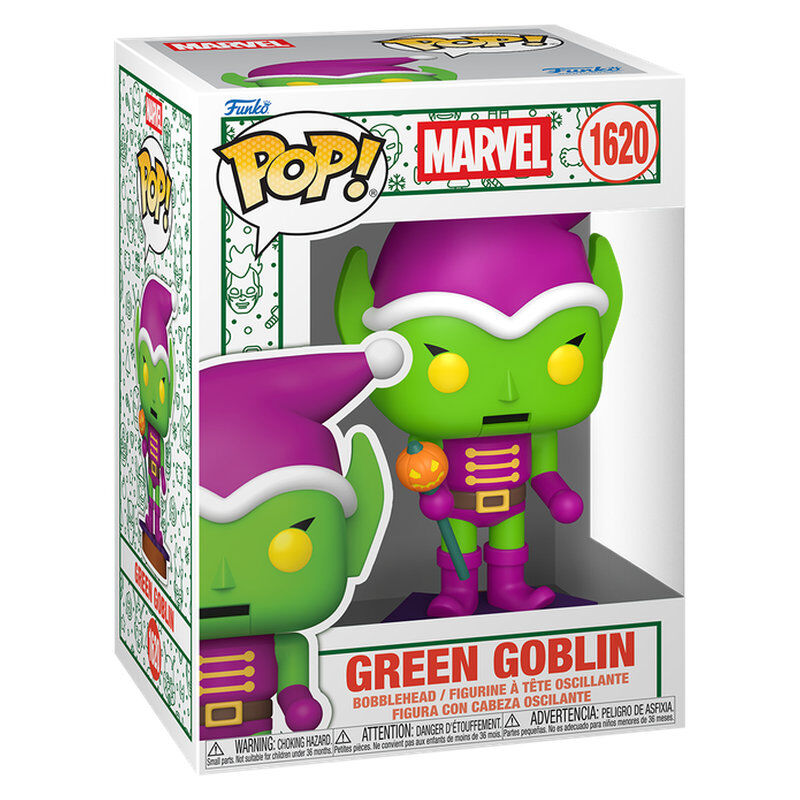 Figura Funko POP! Marvel Green Goblin con gorro navideño y calabaza - 2