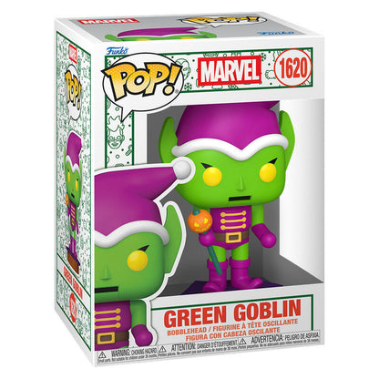 Figura Funko POP! Marvel Green Goblin con gorro navideño y calabaza - 2