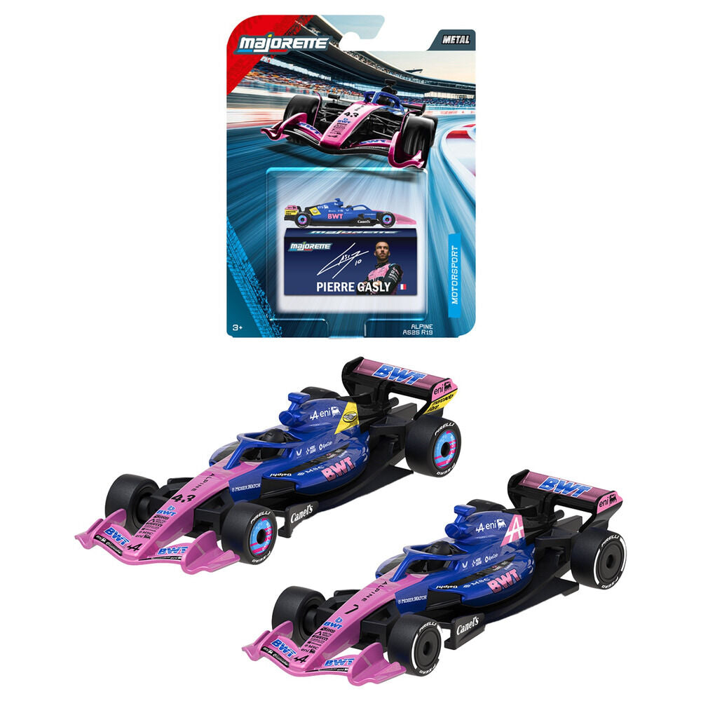 Coche F1 Alpine Motorsport Deluxe de Majorette en azul y rosa