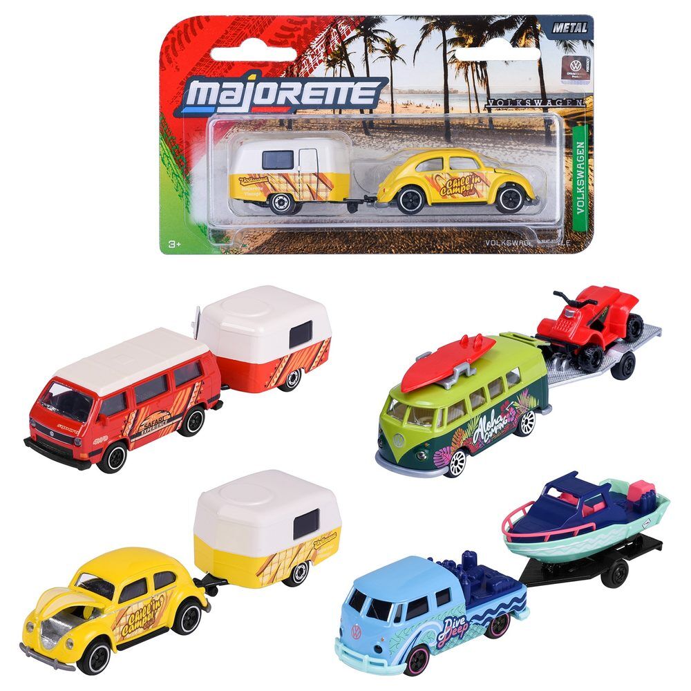 Coche Volkswagen Majorette con remolque surtido