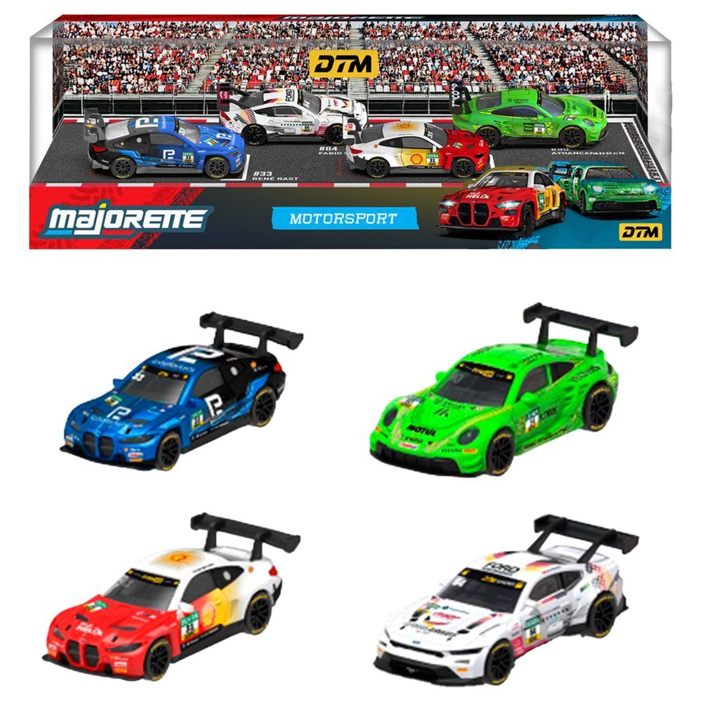 Set MAJORETTE Motorsport DTM con cuatro coches de competición