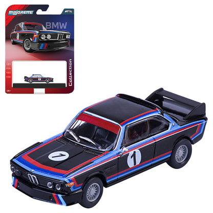 Coche de colección Majorette BMW 3.0 CSL 1975 negro con franjas de carreras