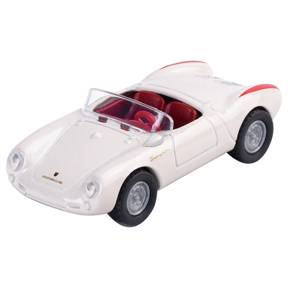 Coche de colección Majorette Porsche Spyder 1955 blanco a escala 1:64 - 2