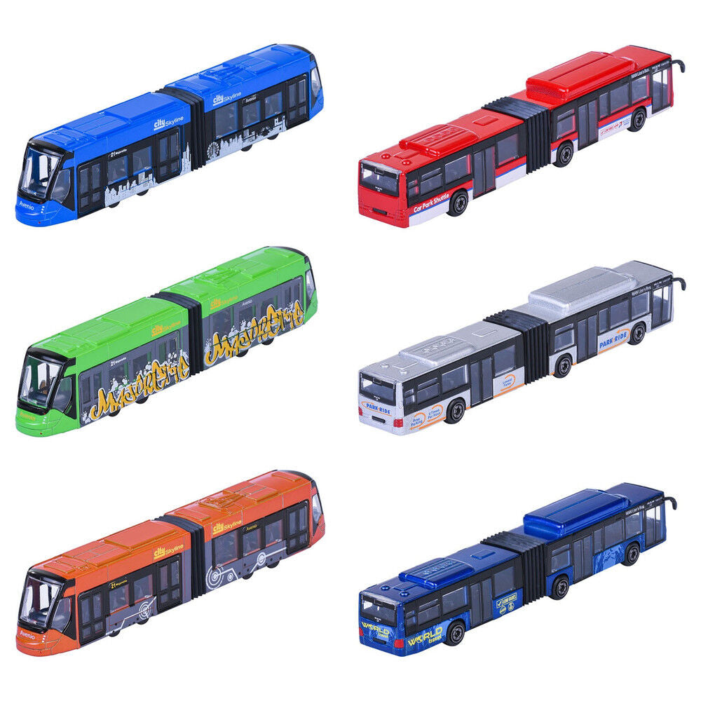 Autobús tranvía articulado MAJORETTE verde - 3