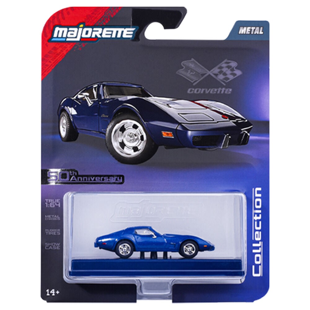 Coche MAJORETTE Chevrolet Corvette Stingray 1976 azul a escala 1:64 - 3
