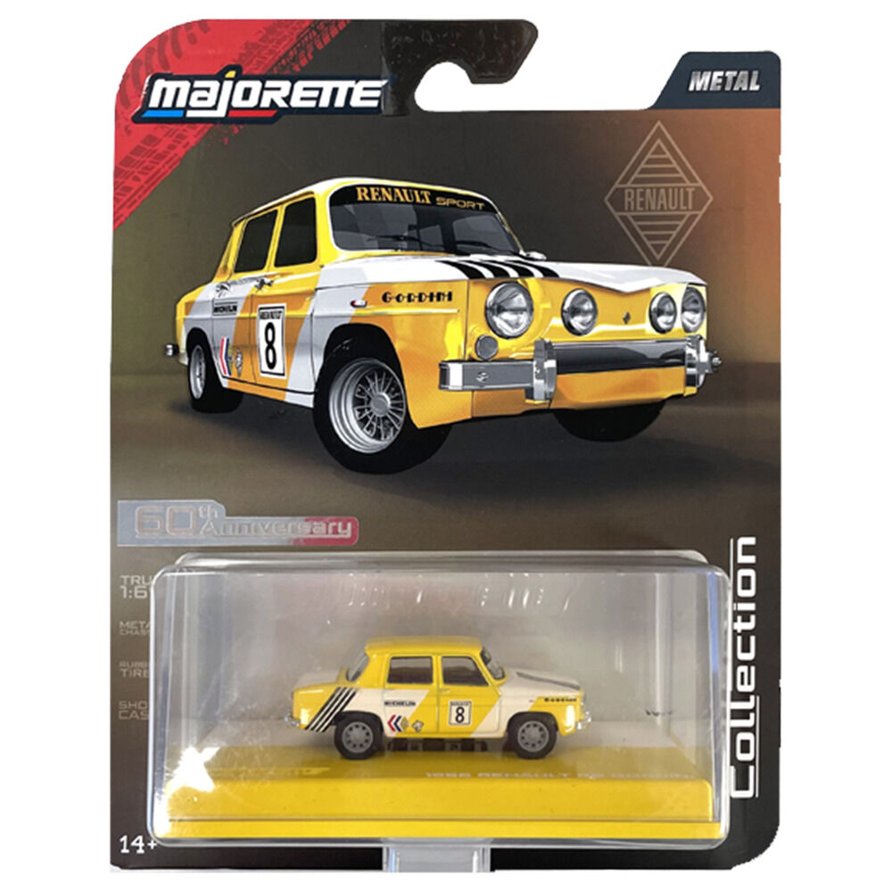 Miniatura MAJORETTE Renault R8 Gordini 1966 amarilla y blanca - 2