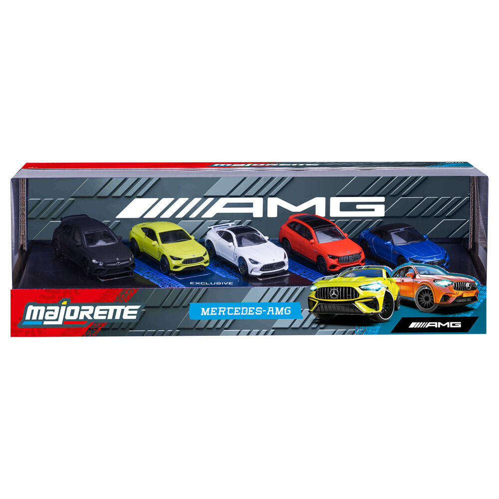 Set MAJORETTE de cinco coches Mercedes-AMG de colores variados - 12