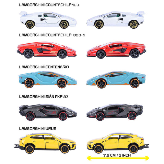 Set MAJORETTE de cinco coches Lamborghini de colores variados - 6